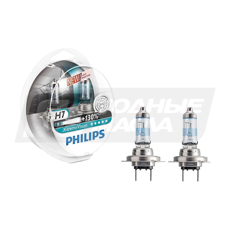 PHILIPS X-tremeVision H7 12V 55W PX26d, набор 2шт 12972XVS2